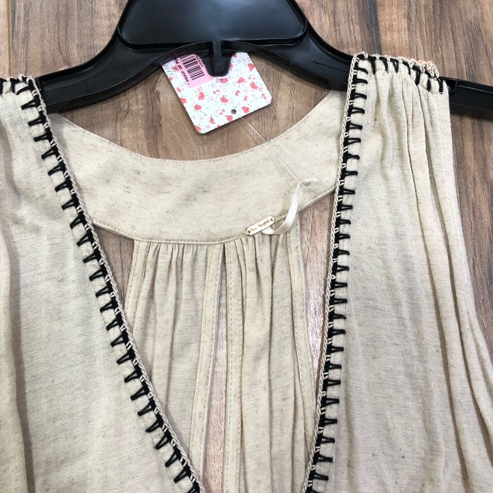 NWT Free People beige/brown blouse - Picture 4 of 6